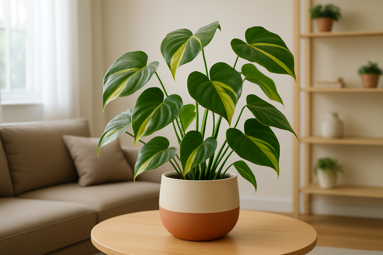 Plante du Brésil en pleine croissance dans un intérieur moderne lumineux