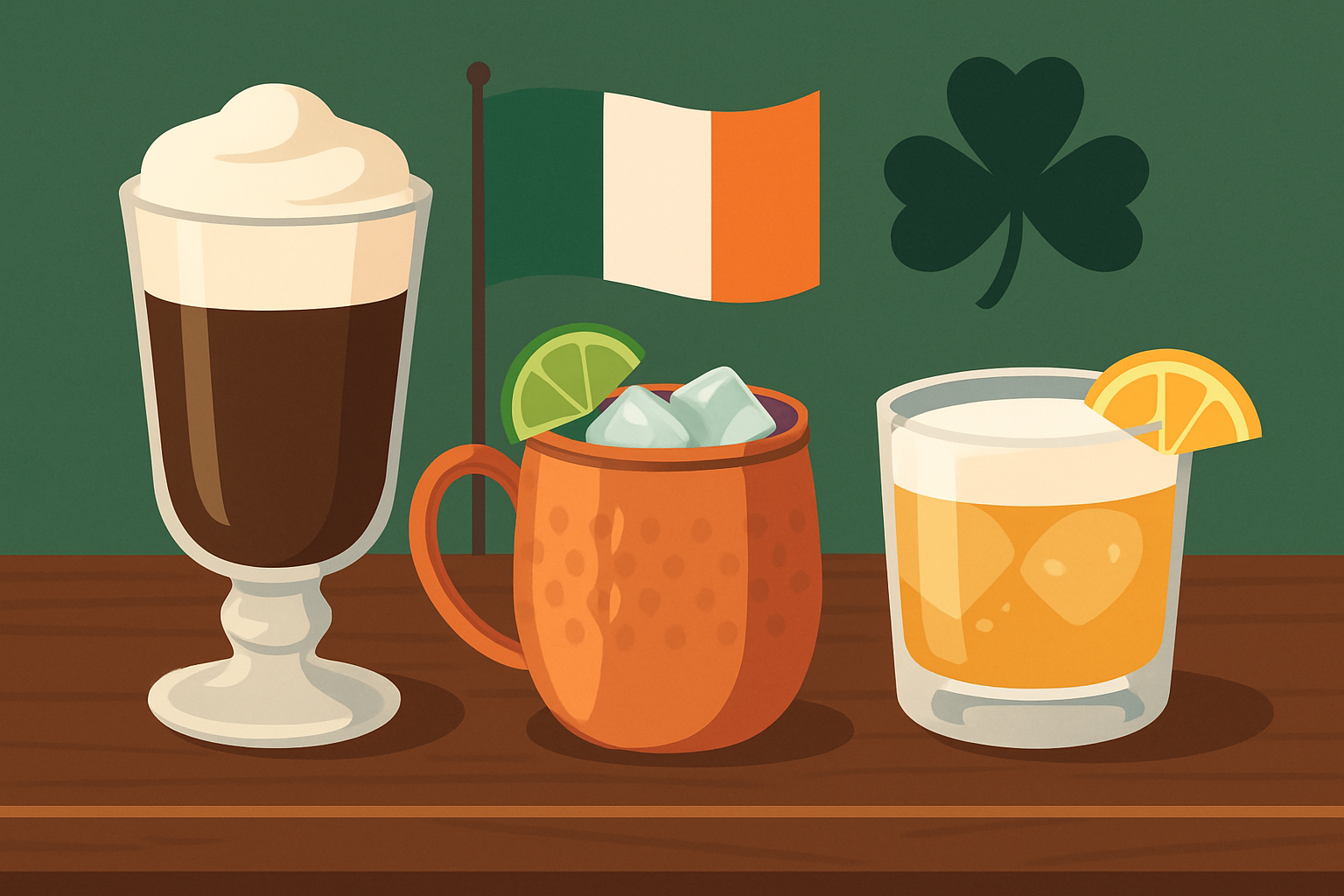 Cocktails traditionnels et contemporains à base d'alcool irlandais