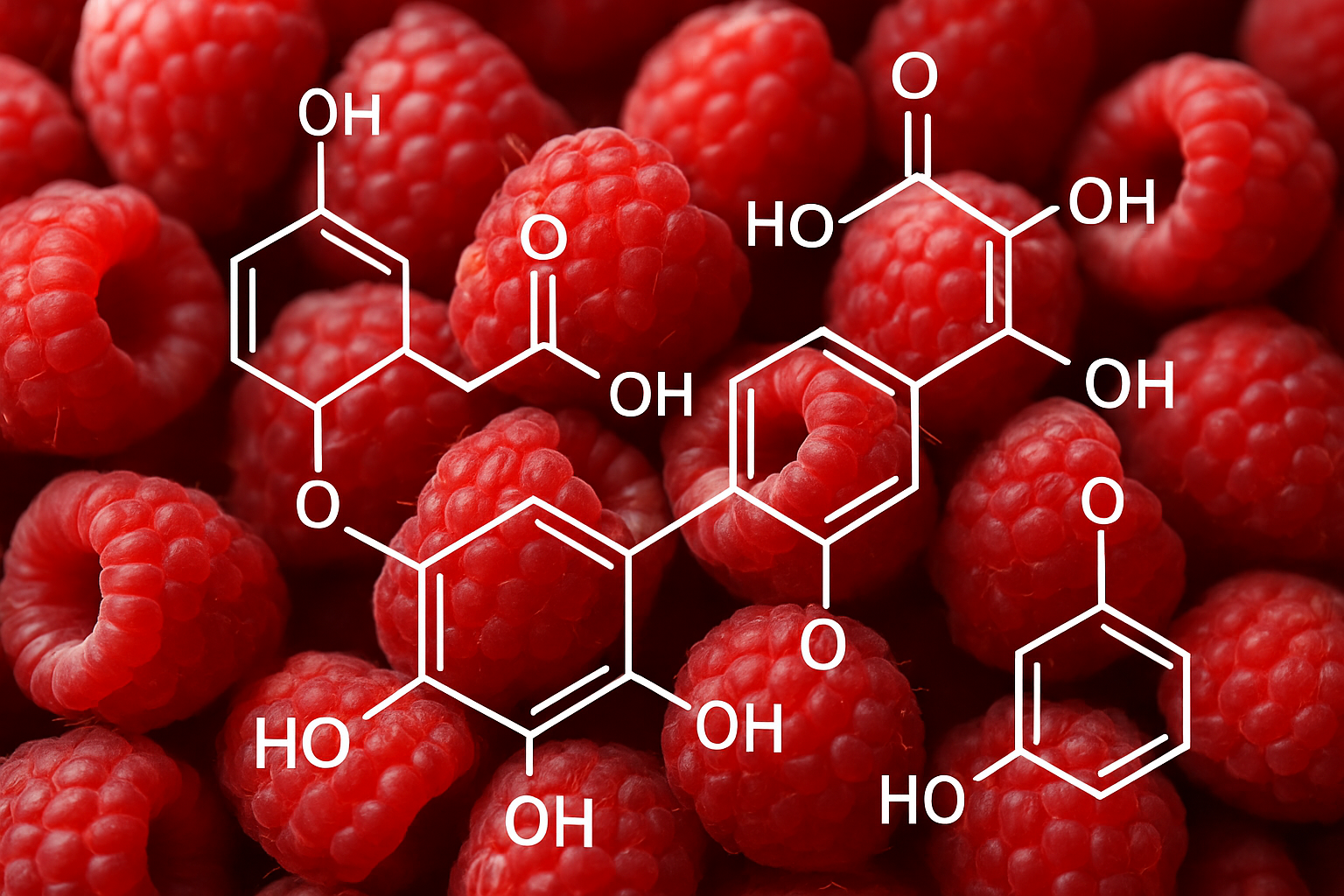 Illustration des antioxydants et composés bioactifs protecteurs présents dans la framboise