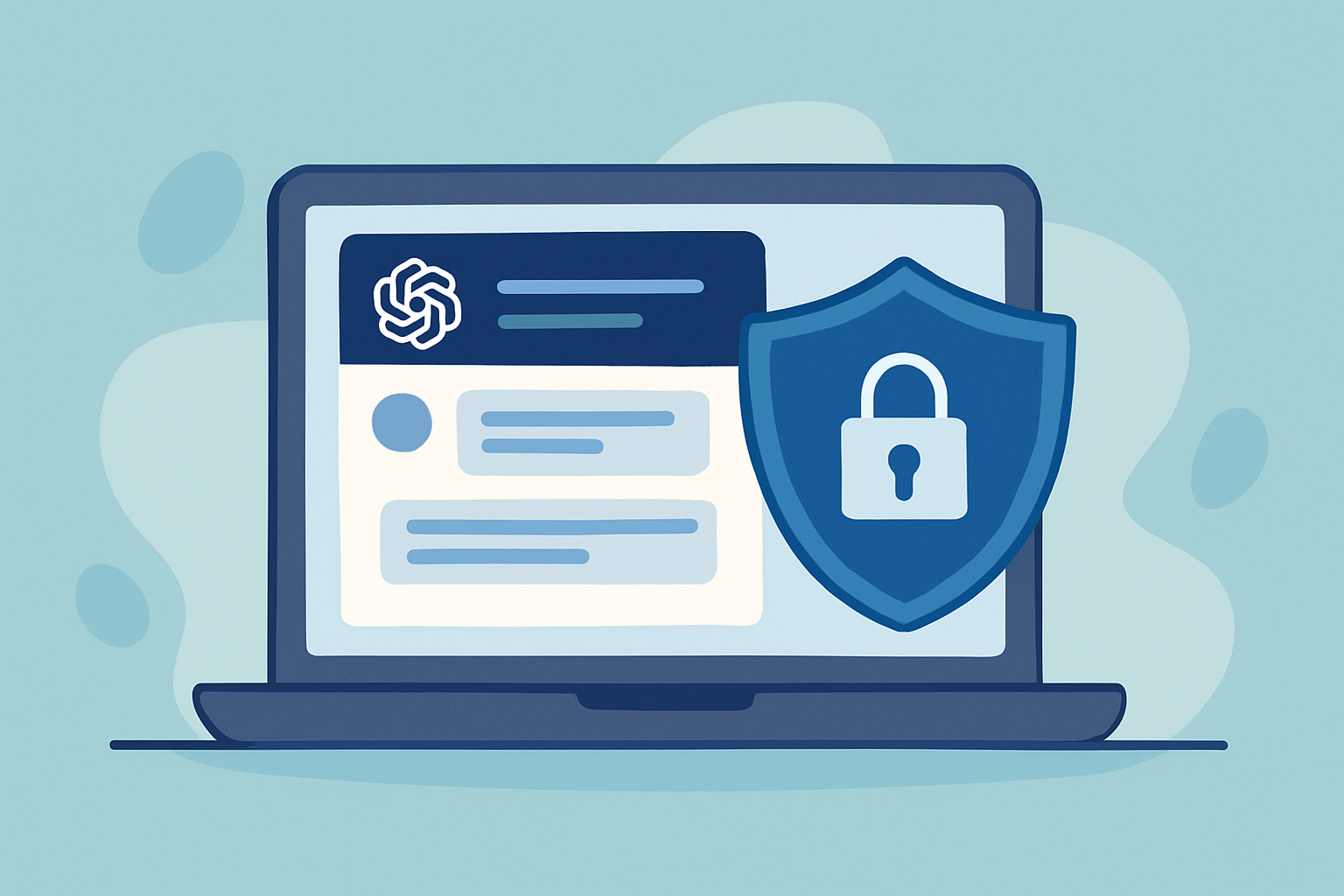 Interface ChatGPT protégée illustrant la confidentialité et la sécurité des données