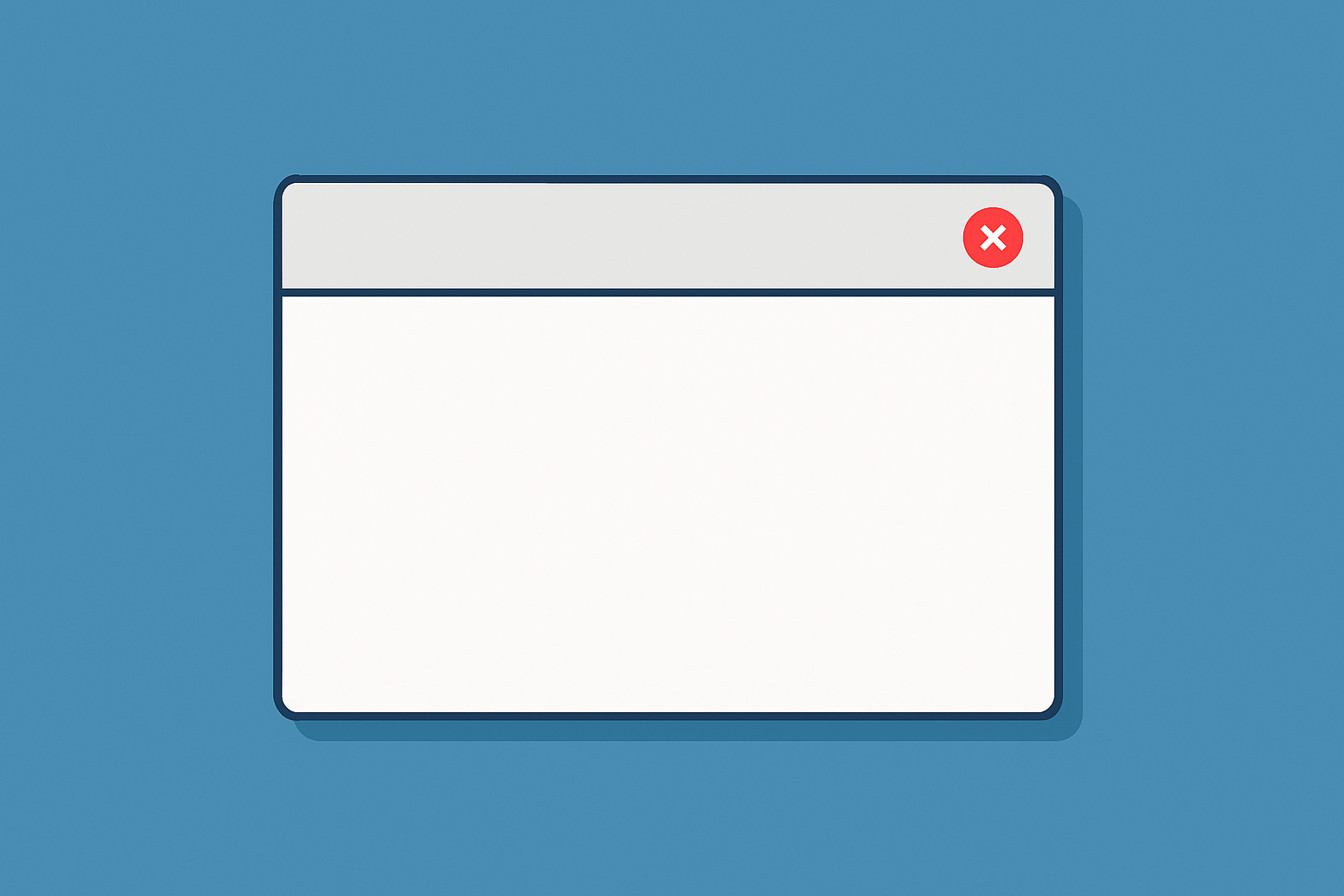 Capture d'écran d'une fenêtre Swing basique créée avec JFrame, montrant une fenêtre vide simple avec bordure et bouton de fermeture.
