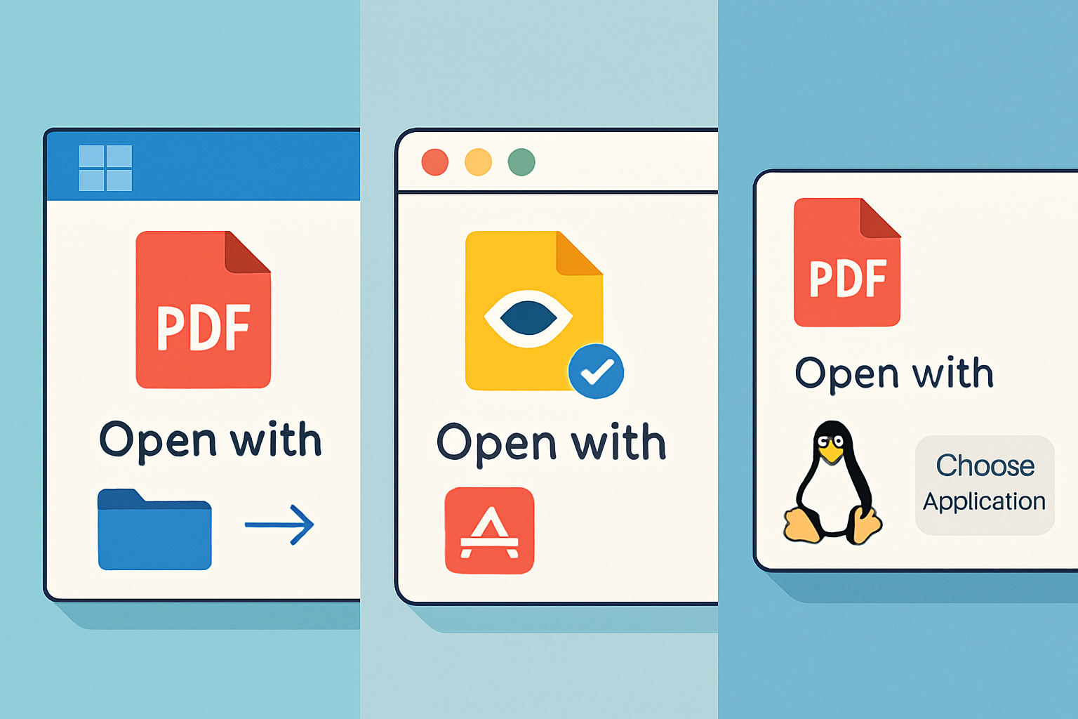 Paramètres d’applications par défaut pour les fichiers PDF sur Windows, macOS et Linux