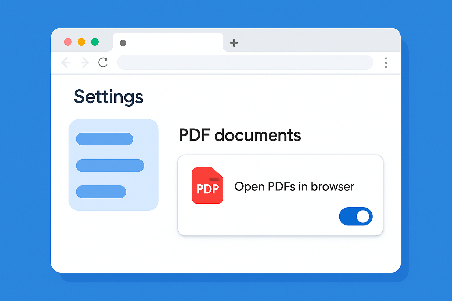 Paramètres de Google Chrome avec la section dédiée à la gestion des fichiers PDF ouverte
