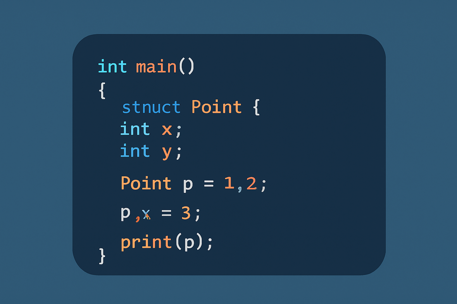 Exemple de code C++ illustrant la définition et l’utilisation d’une structure avec passage à une fonction.