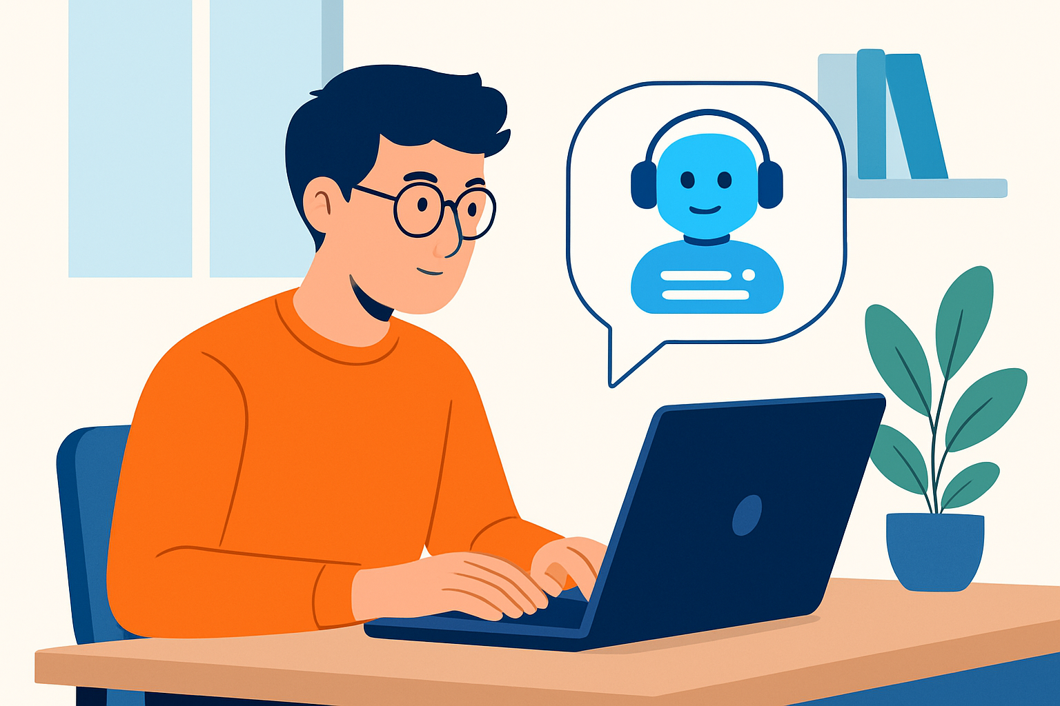 Élève utilisant un assistant virtuel IA pour ses devoirs à domicile