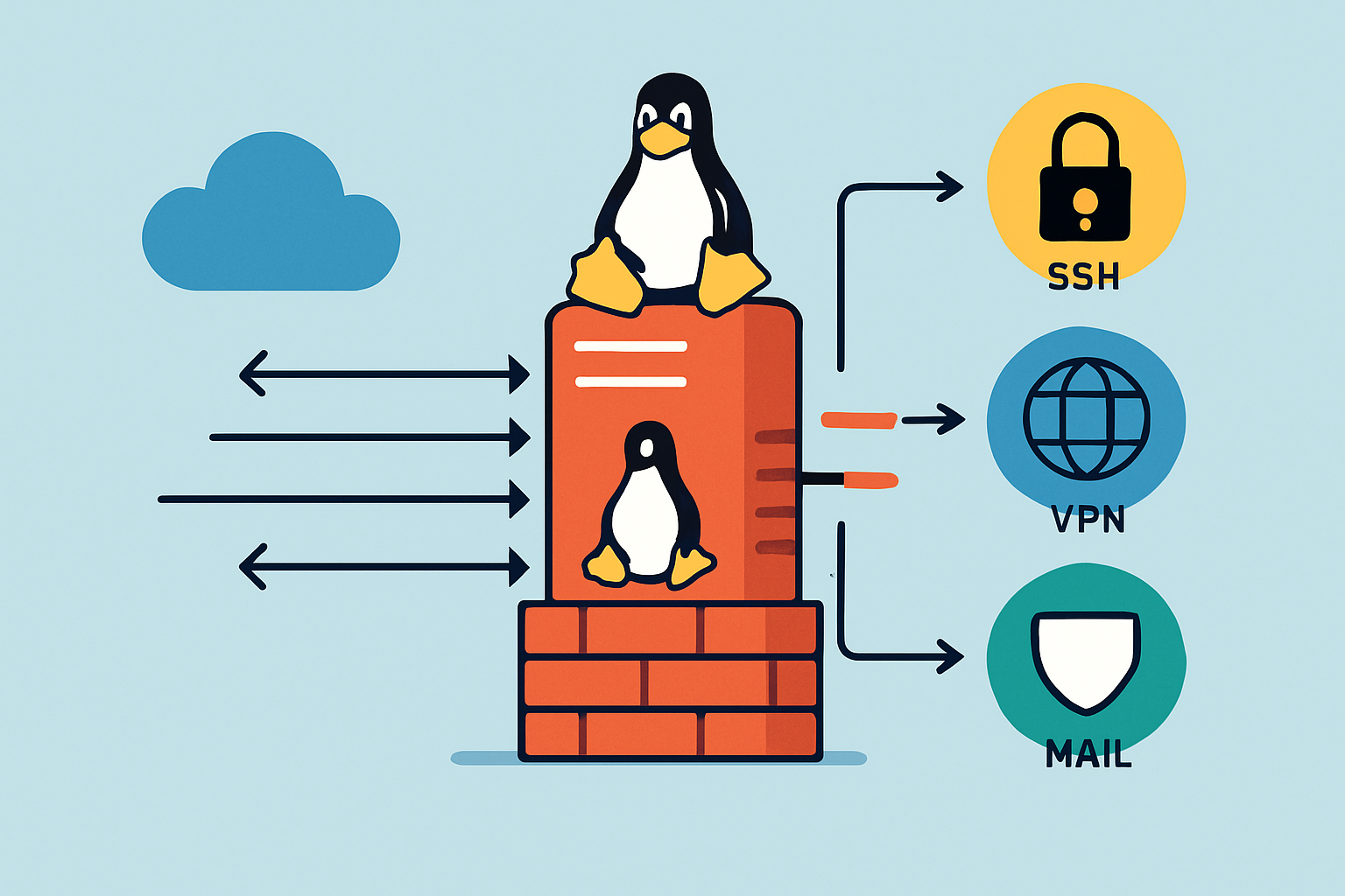 Exemple d'application d'iptables dans des scénarios de sécurisation réseau variés